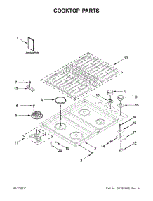 Cooktop Parts parts for Jenn-Air Gas Cooktop JGD3430GB00 from AppliancePartsPros.com