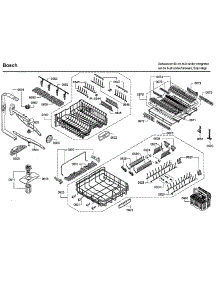 Baskets parts for Bosch Dishwasher SHV9PT53UC/B4 from AppliancePartsPros.com
