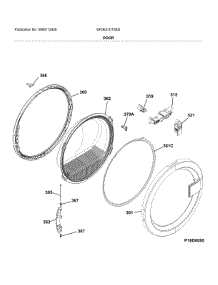 Door parts for Electrolux Dryer EFDE210TIS00 from AppliancePartsPros.com