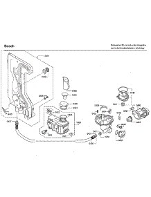 Pump parts for Bosch Dishwasher SHV9PT53UC/C9 from AppliancePartsPros.com