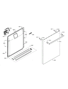 Door parts for Bosch Dishwasher SHX2ARL5UC/15 from AppliancePartsPros.com
