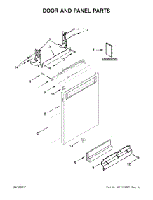 Door And Panel Parts parts for Kitchenaid Dishwasher KDPE334GPS0 from AppliancePartsPros.com