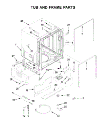Tub And Frame Parts parts for Kitchenaid Dishwasher KDPM354GPS0 from AppliancePartsPros.com