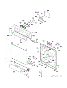 Escutcheon & Door Assembly parts for Hot Point Dishwasher HDA3600H35WW from AppliancePartsPros.com