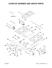 Cooktop, Burner And Grate Parts parts for Jenn-Air Gas Cooktop JGCP536WP02 from AppliancePartsPros.com