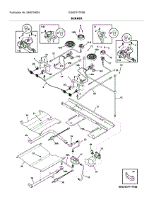 Burner parts for Electrolux Gas Range E30GF74TPSB from AppliancePartsPros.com