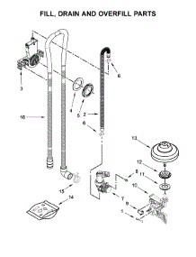 Fill, Drain And Overfill Parts parts for Kitchenaid Dishwasher KDTE254EWH3 from AppliancePartsPros.com