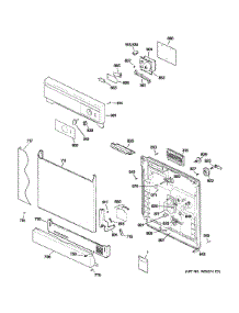 Escutcheon & Door Assembly parts for Hot Point Dishwasher HDA1100F00WH from AppliancePartsPros.com