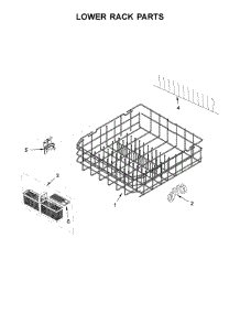 Lower Rack Parts parts for Kitchenaid Dishwasher KDFE454CSS5 from AppliancePartsPros.com