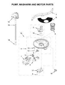 Pump, Washarm And Motor Parts parts for Kitchenaid Dishwasher KDFE454CSS5 from AppliancePartsPros.com