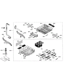 Racks parts for Thermador Dishwasher DWHD64EM46 from AppliancePartsPros.com