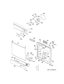 Escutcheon & Door Assembly parts for Hot Point Dishwasher HDA2100H45BB from AppliancePartsPros.com