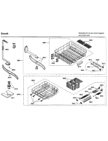 Rack parts for Bosch Dishwasher SHX46L15UC/33 from AppliancePartsPros.com