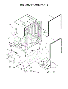 Tub And Frame Parts parts for Kitchenaid Dishwasher KDTM404ESS3 from AppliancePartsPros.com