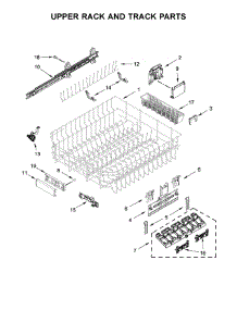 Upper Rack And Track Parts parts for Kitchenaid Dishwasher KDTM404ESS3 from AppliancePartsPros.com