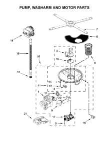 Pump, Washarm And Motor Parts parts for Kitchenaid Dishwasher KDTE204GPS0 from AppliancePartsPros.com