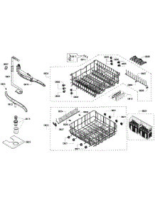 Baskets parts for Thermador Dishwasher DWHD410HFM/60 from AppliancePartsPros.com