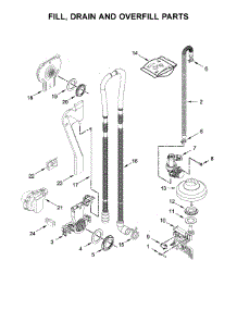 Fill, Drain And Overfill Parts parts for Kitchenaid Dishwasher KDPM354GBS0 from AppliancePartsPros.com