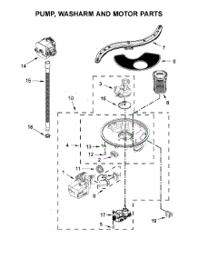 Pump, Washarm And Motor Parts parts for Kitchenaid Dishwasher KDTE554CSS4 from AppliancePartsPros.com