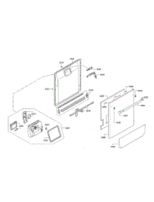 Door / Dispenser parts for Thermador Dishwasher DWHD640JFP/B3 from AppliancePartsPros.com