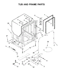 Tub And Frame Parts parts for Jenn-Air Dishwasher JDB9200CWS3 from AppliancePartsPros.com