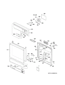 Escutcheon & Door Assembly parts for Hot Point Dishwasher HDA2160H45SS from AppliancePartsPros.com