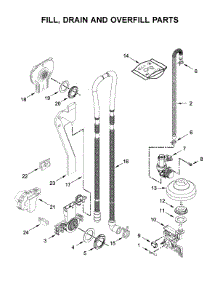 Fill, Drain And Overfill Parts parts for Kitchenaid Dishwasher KDTM384ESS3 from AppliancePartsPros.com