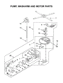 Pump, Washarm And Motor Parts parts for Kitchenaid Dishwasher KDTM384ESS3 from AppliancePartsPros.com