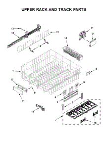 Upper Rack And Track Parts parts for Kitchenaid Dishwasher KDTM384ESS3 from AppliancePartsPros.com