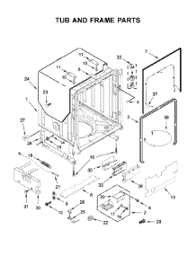Tub And Frame Parts parts for Kitchenaid Dishwasher KDTM384ESS3 from AppliancePartsPros.com