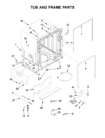 Tub And Frame Parts parts for Kitchenaid Dishwasher KDTM354DSS5 from AppliancePartsPros.com