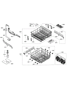 Baskets parts for Thermador Dishwasher DWHD410HFM/61 from AppliancePartsPros.com