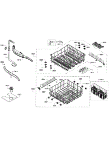 Baskets parts for Thermador Dishwasher DWHD410HPR/64 from AppliancePartsPros.com