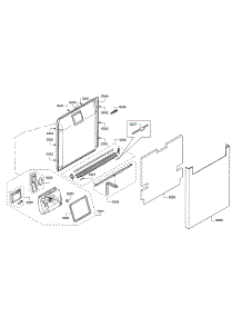 Door / Dispenser parts for Bosch Dishwasher SHE863WF6N/01 from AppliancePartsPros.com