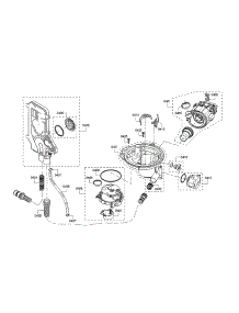 Water Inlet / Sump / Heat Pump parts for Thermador Dishwasher DWHD440MFP/07 from AppliancePartsPros.com