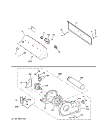 Backsplash, Blower & Motor Assembly parts for Hot Point Dryer HTX21PASK0WW from AppliancePartsPros.com
