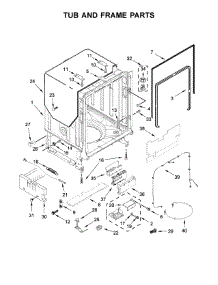 Tub And Frame Parts parts for Kitchenaid Dishwasher KDTM704EBS2 from AppliancePartsPros.com