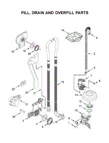 Fill, Drain And Overfill Parts parts for Kitchenaid Dishwasher KDTM704EBS3 from AppliancePartsPros.com