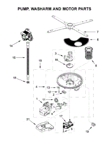 Pump, Washarm And Motor Parts parts for Kitchenaid Dishwasher KDFE104HWH0 from AppliancePartsPros.com