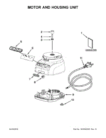 Motor And Housing Unit parts for Kitchenaid Food Processor 5KFP1325AOB0 from AppliancePartsPros.com