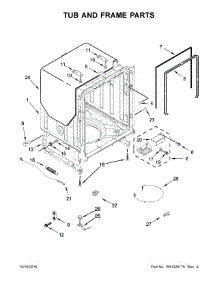 Tub And Frame Parts parts for Jenn-Air Dishwasher JDB9000CWB3 from AppliancePartsPros.com