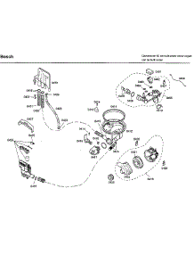 Pump parts for Bosch Dishwasher SHU33A06UC/22 from AppliancePartsPros.com