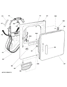 Front Panel & Door parts for Hot Point Dryer HTDX100GD4WW from AppliancePartsPros.com