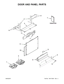 Door And Panel Parts parts for Jenn-Air Dishwasher JDB9200CWX4 from AppliancePartsPros.com