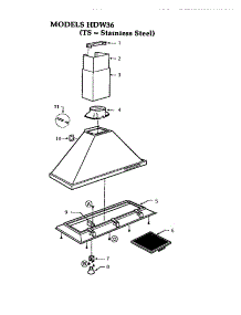 parts for Thermador Range Hood HDW36 from AppliancePartsPros.com
