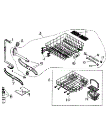 Racks parts for Bosch Dishwasher SHU43C07UC/14 from AppliancePartsPros.com
