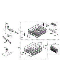 Spray Arms / Racks parts for Bosch Dishwasher SHE43RF6UC/64 from AppliancePartsPros.com