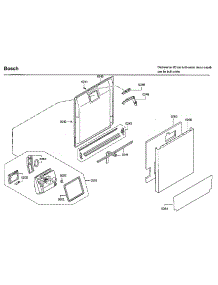 Door parts for Bosch Dishwasher SHE9PT55UC/D5 from AppliancePartsPros.com