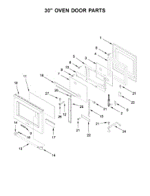 30" Oven Door Parts parts for Kitchenaid Range KDRS483VBK01 from AppliancePartsPros.com