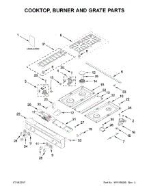 Cooktop, Burner And Grate Parts parts for Kitchenaid Range KDRS407VBU01 from AppliancePartsPros.com